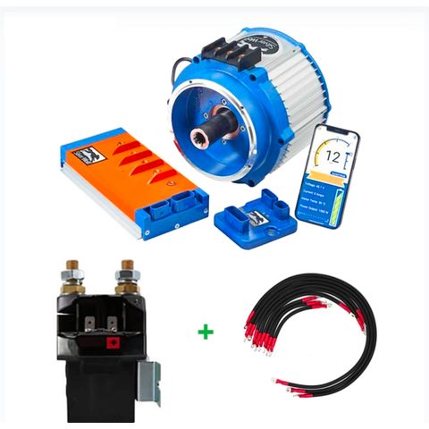 Teekon 9kW AC motor kit: motor, controller, contactor, cables and on-the-fly app control