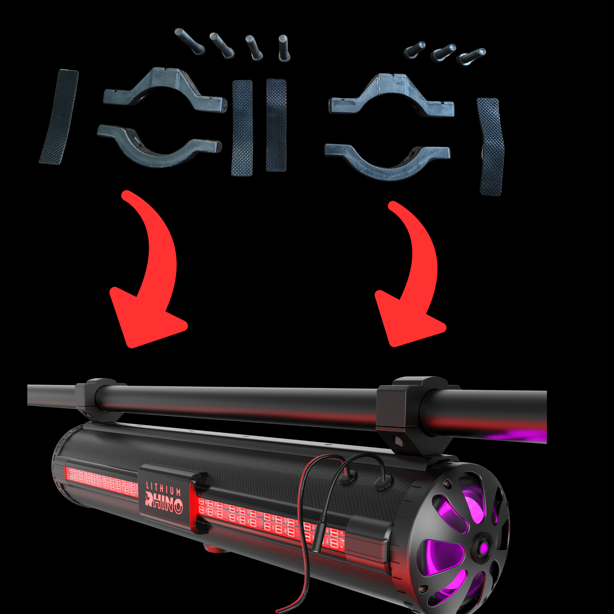 Soundbar Round Bar Bracket for UTV/ATV (1.5"-2" Diameter)